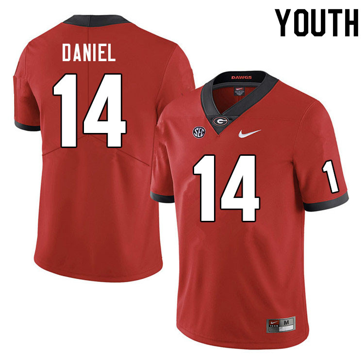 Youth #14 David Daniel Georgia Bulldogs College Football Jerseys Sale-Red